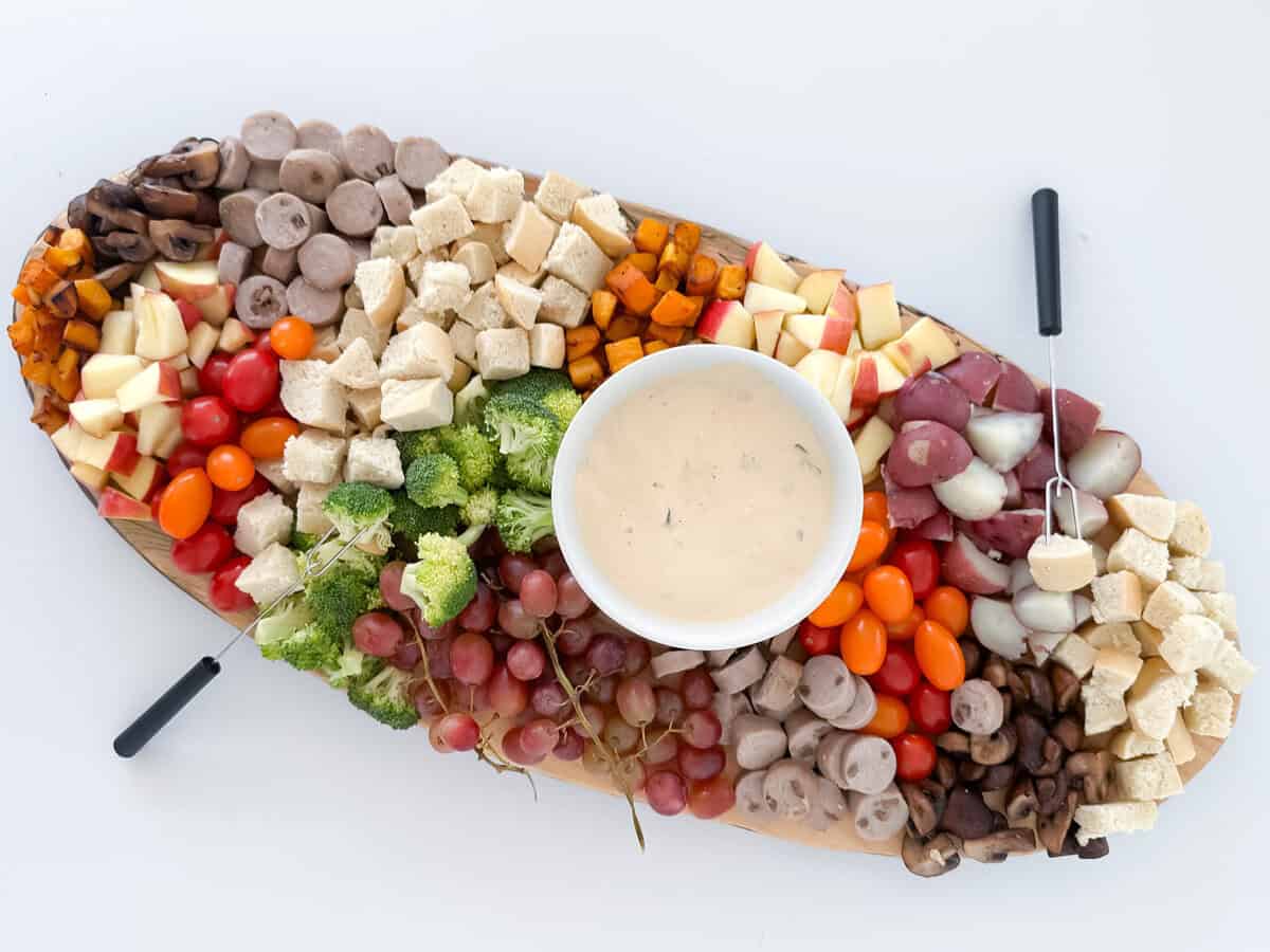 Cheese Fondue Charcuterie board
