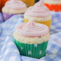 Angel Food Cupcakes with Blood Orange Frosting