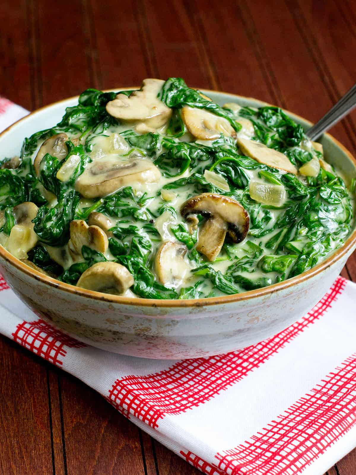 Creamed Spinach and Mushrooms