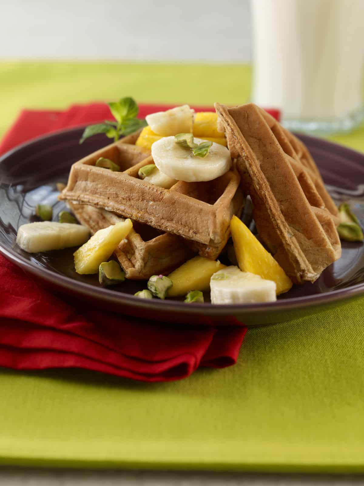 Healthy Fruity Multigrain Waffles