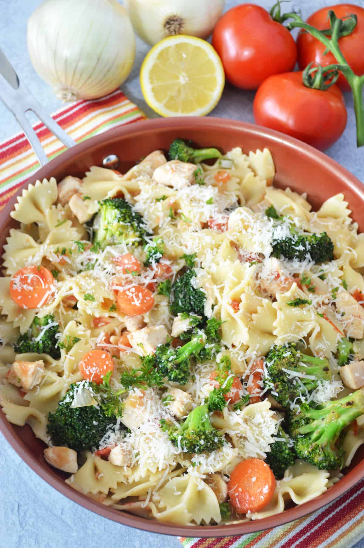 Lemon Chicken Pasta with vegetables