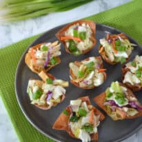 Sesame Chicken Wonton Cups